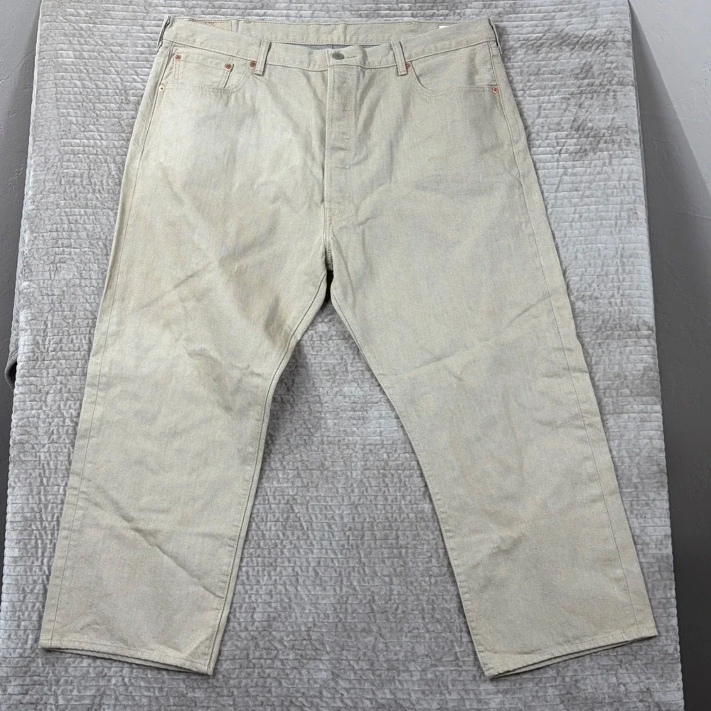 Levi's 501 Original Fit Jeans Beige Cone Denim Button Fly Mens W44 L34‎